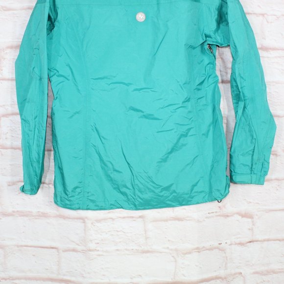 Marmot PreCip Blue 100% Nylon Full Zip Hooded Lined Windproof Rain Jacket Size L - Picture 7 of 11
